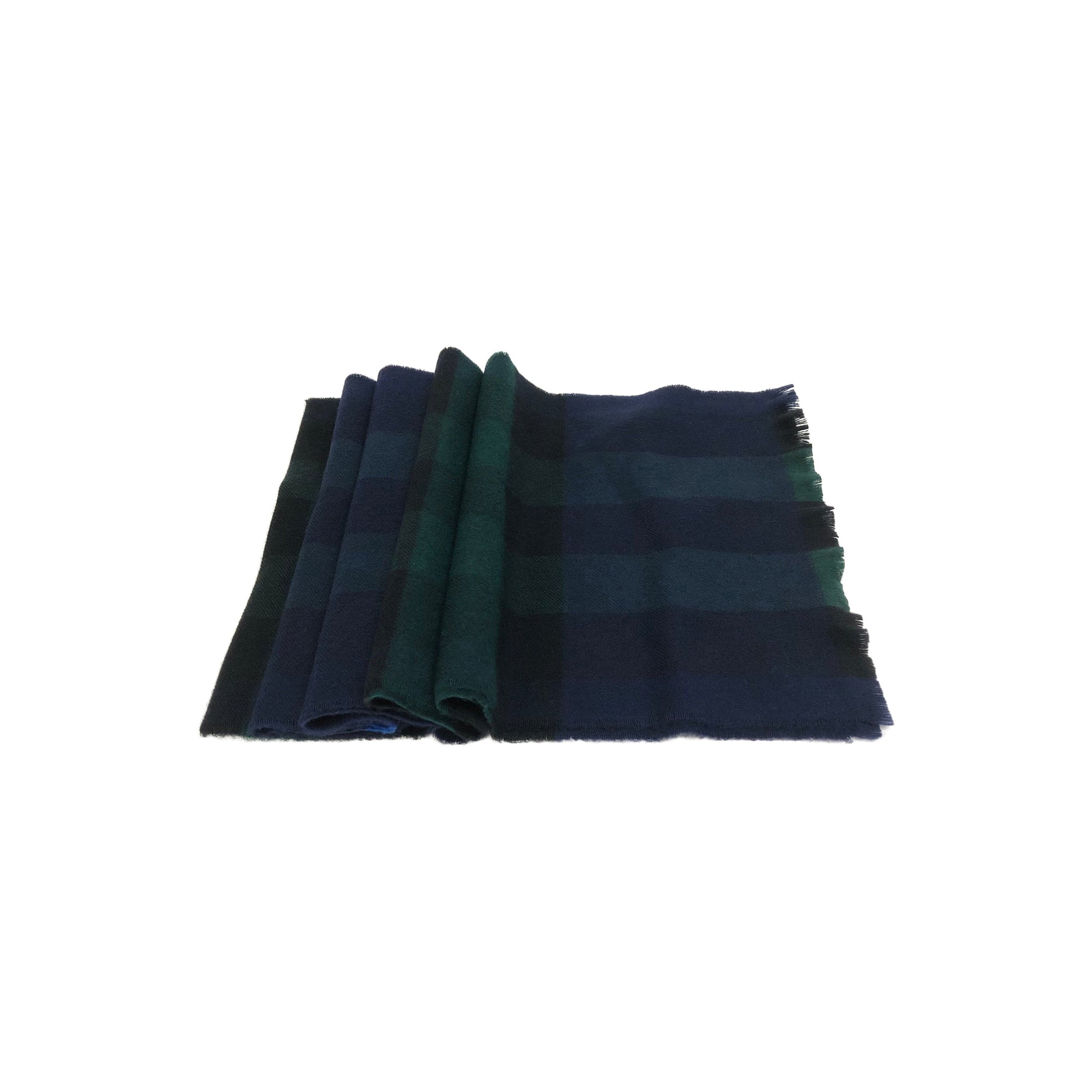 NAVY ÉCHARPE À CARREAUX ÉCLATÉS GÉANTS À FRANGES X LASH