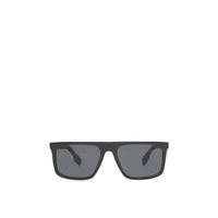 Lunettes de soleil à monture droite avec détail vintage check - Noir