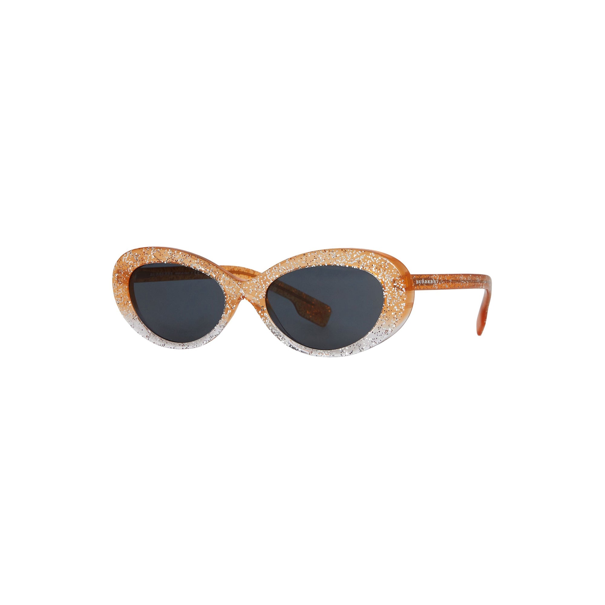 Lunettes de soleil pailletées à monture œil-de-chat - Orange