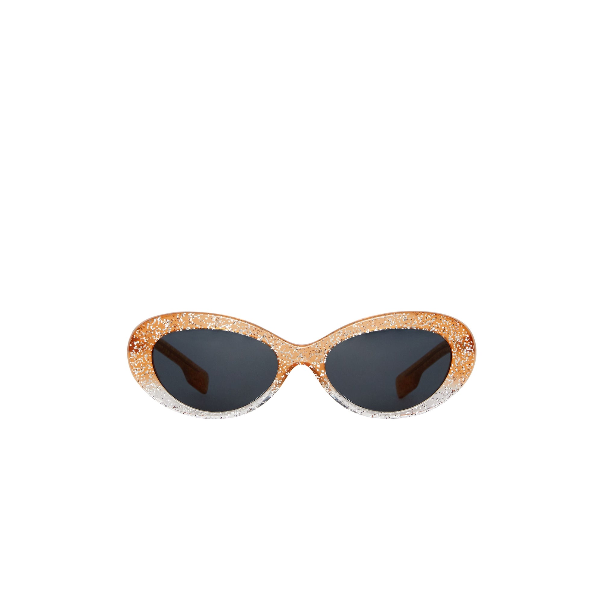 Lunettes de soleil pailletées à monture œil-de-chat - Orange