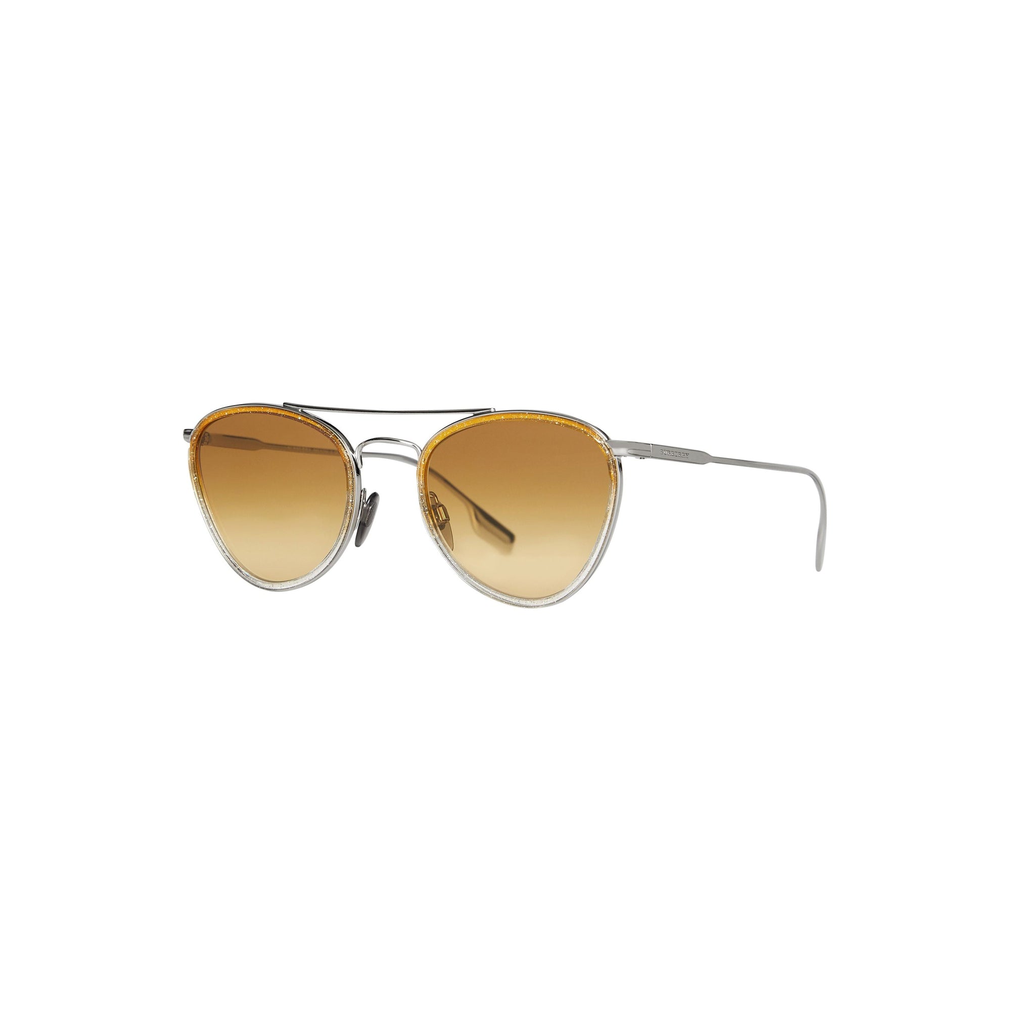 Lunettes de soleil aviateur avec détail pailleté - Jaune