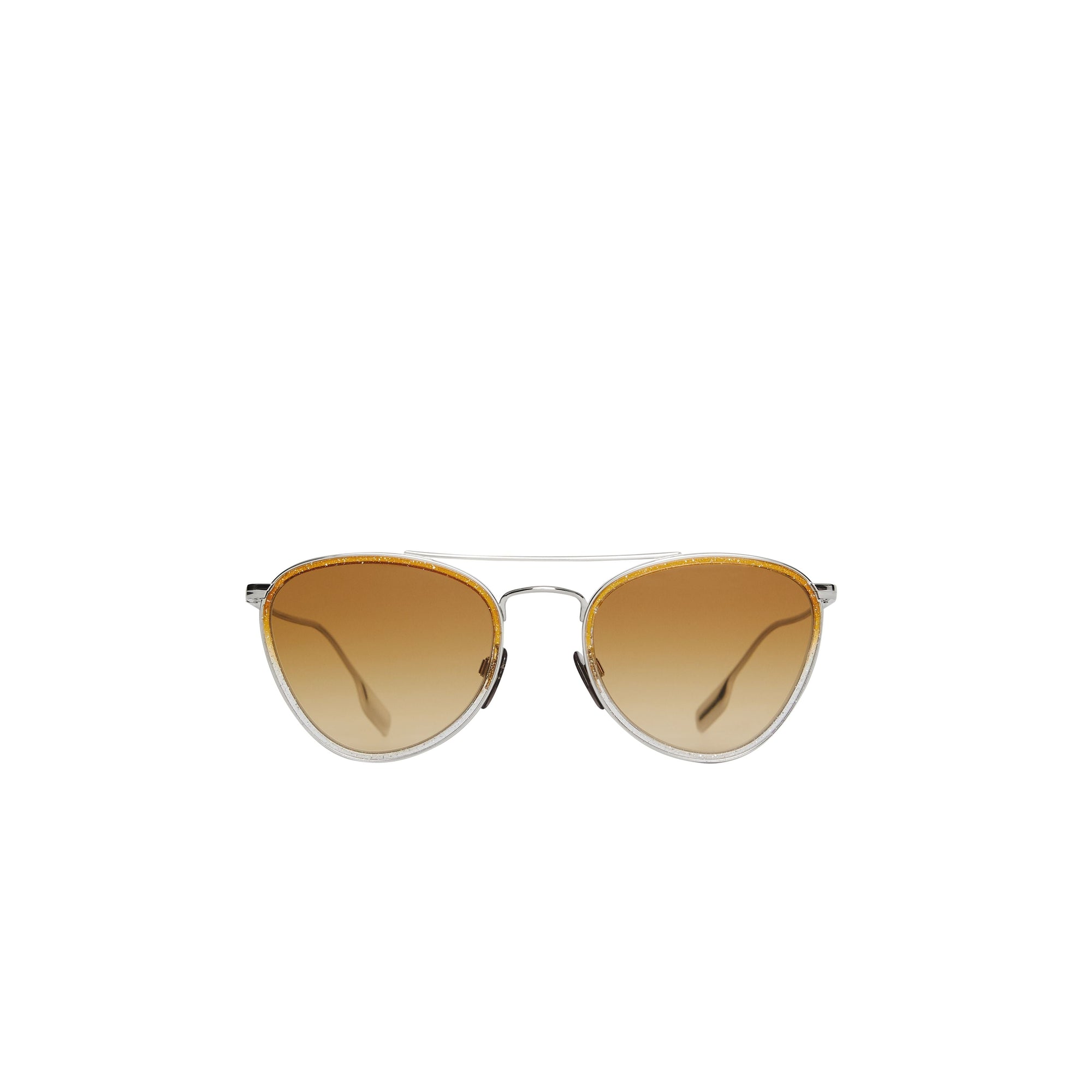 Lunettes de soleil aviateur avec détail pailleté - Jaune
