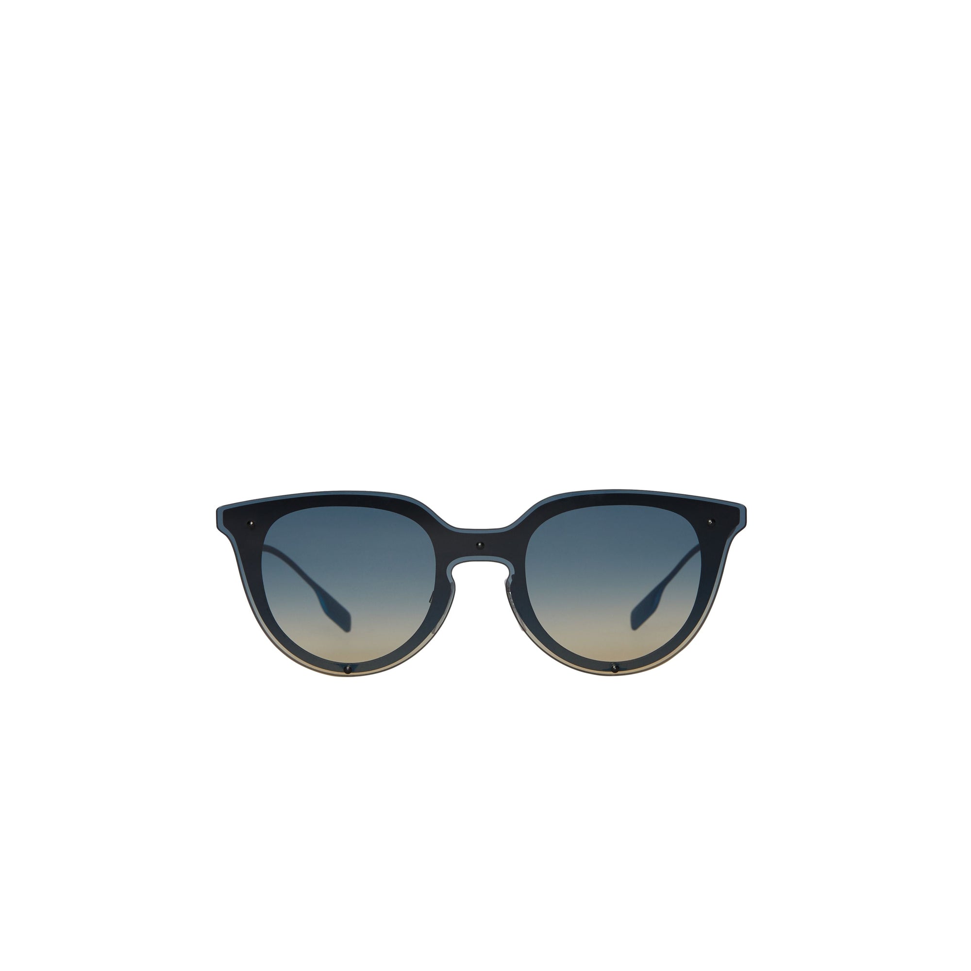 Lunettes de soleil masque rondes avec pont en trou de serrure - Bleu