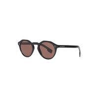 Lunettes de soleil à monture ronde et pont en trou de serrure - Noir