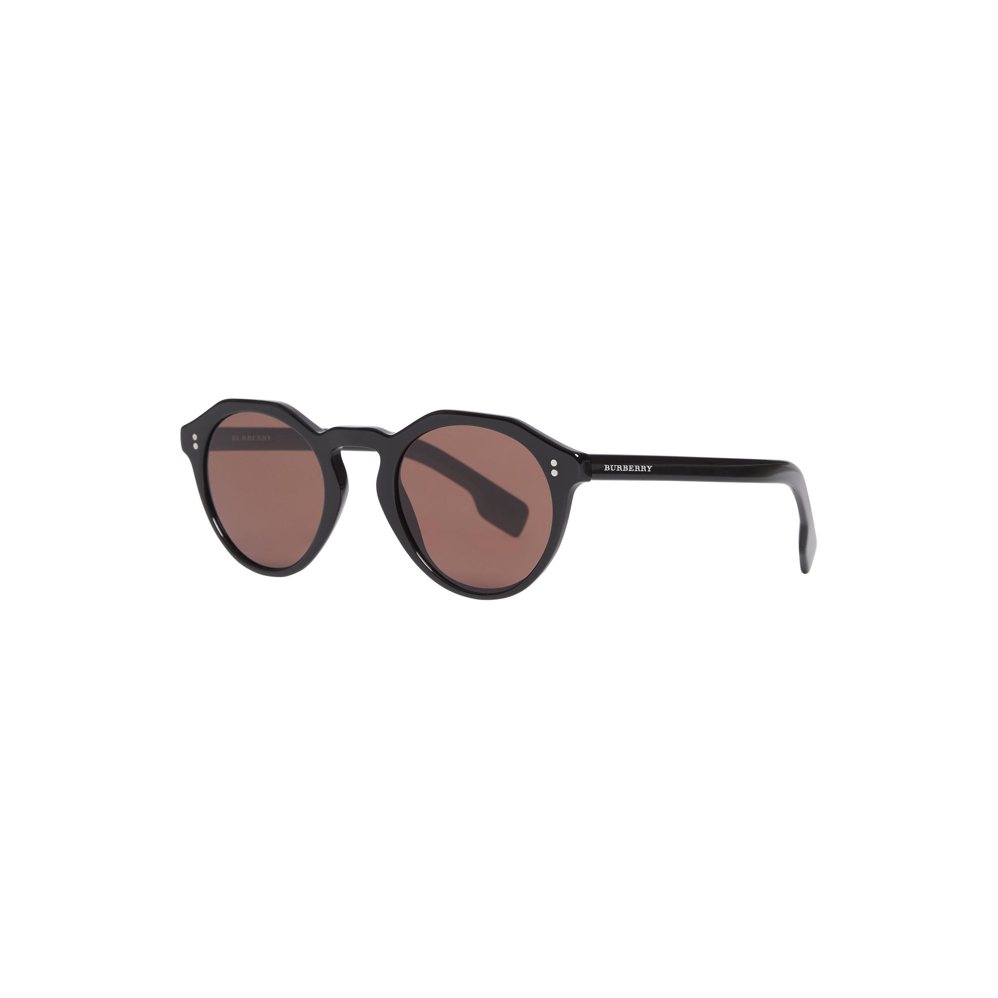 Lunettes de soleil à monture ronde et pont en trou de serrure - Noir