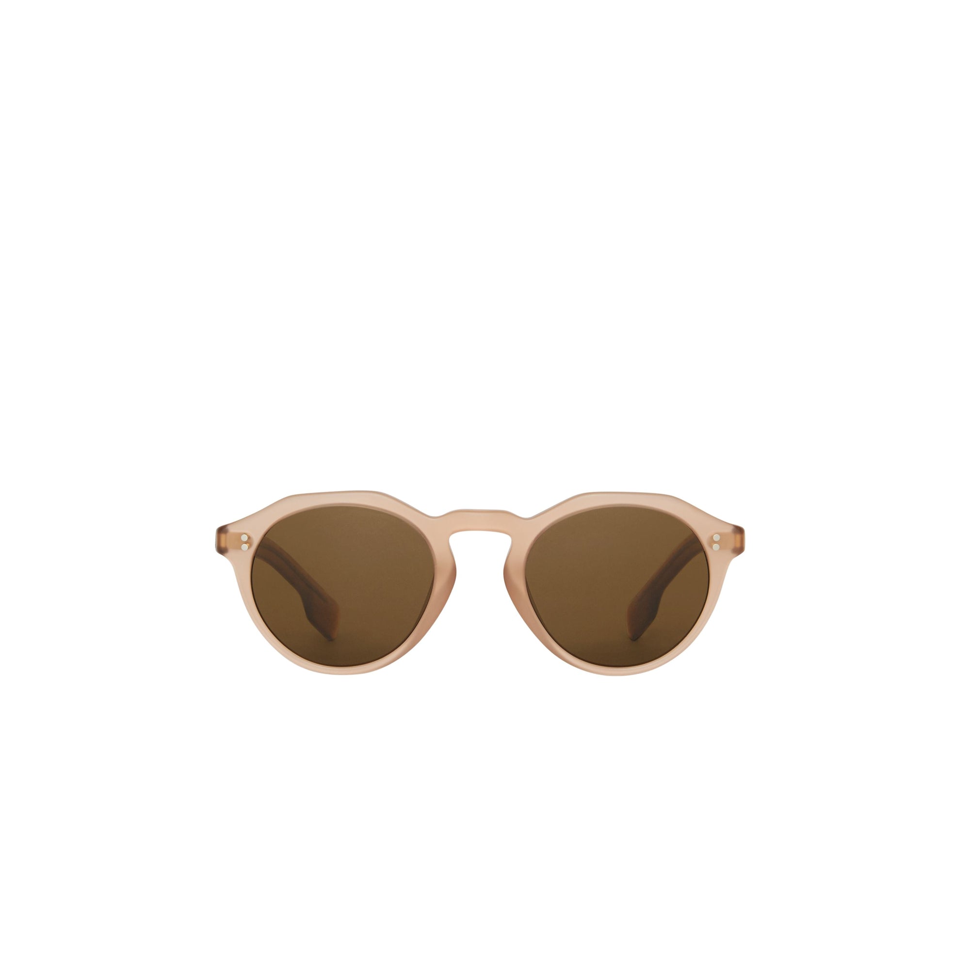 Lunettes de soleil à monture ronde et pont en trou de serrure - Marron