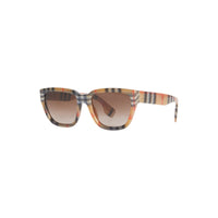 Lunettes de soleil carrées avec vintage check - Jaune antique