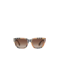 Lunettes de soleil carrées avec vintage check - Jaune antique