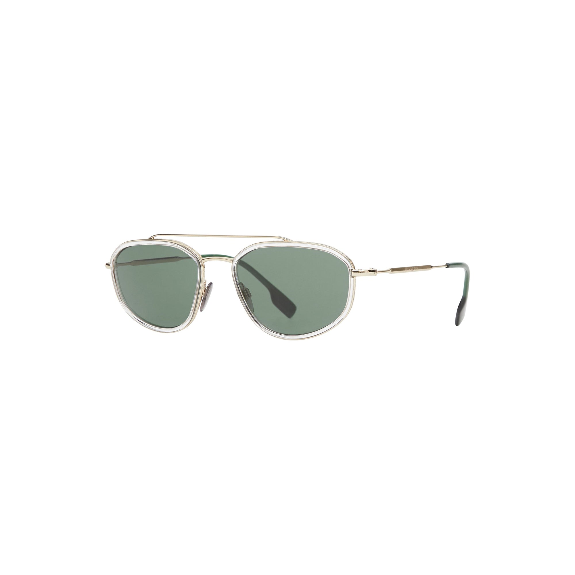 Lunettes de soleil navigateur géométriques plaquées or - Cristal