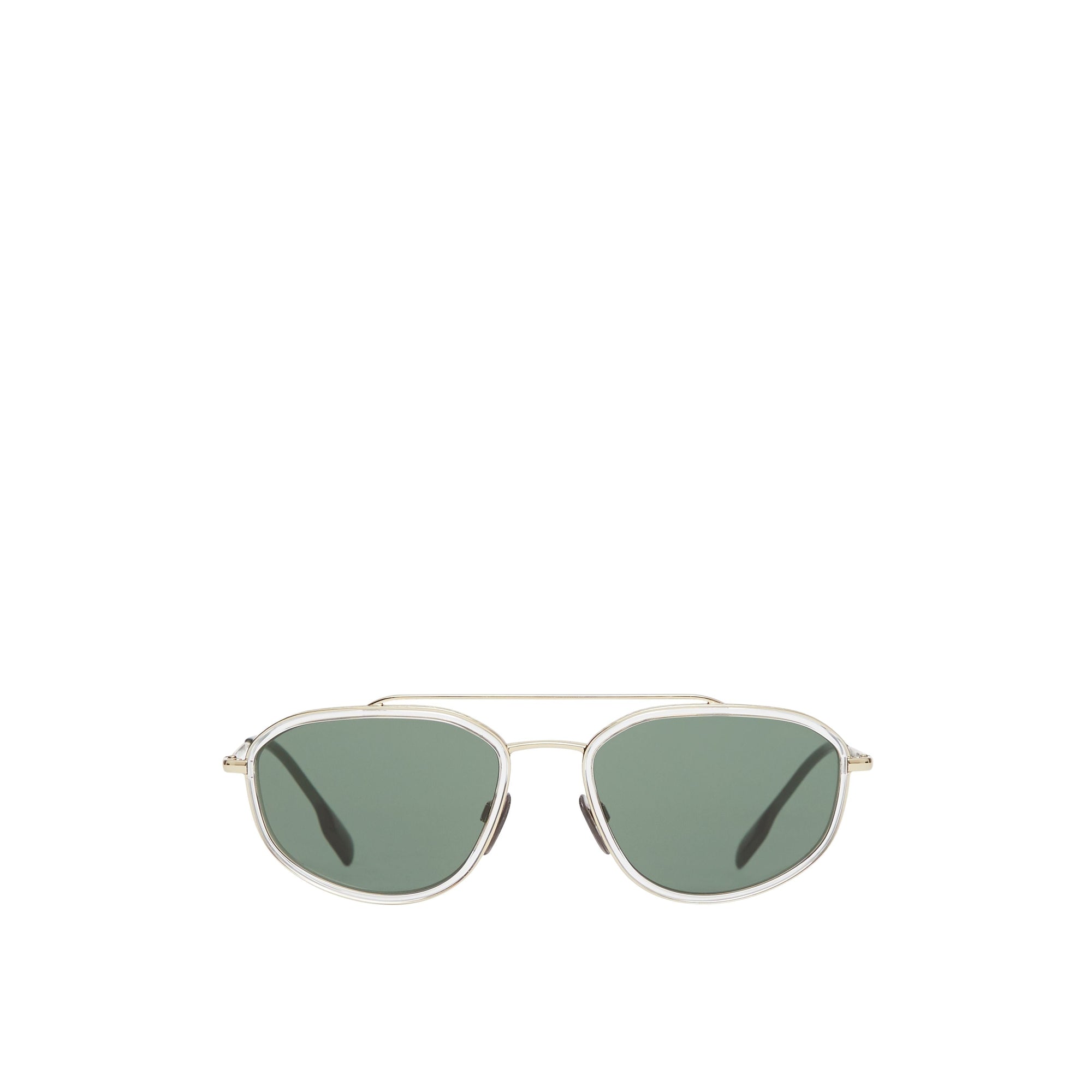 Lunettes de soleil navigateur géométriques plaquées or - Cristal