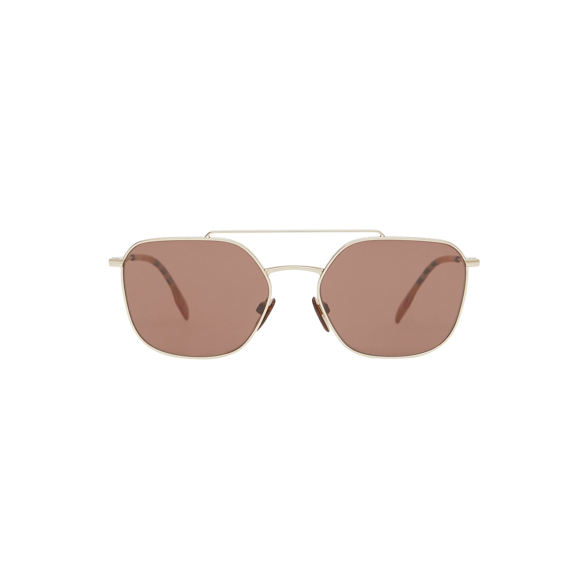 Lunettes de soleil aviateur carrées Vintage check - Or Jaune