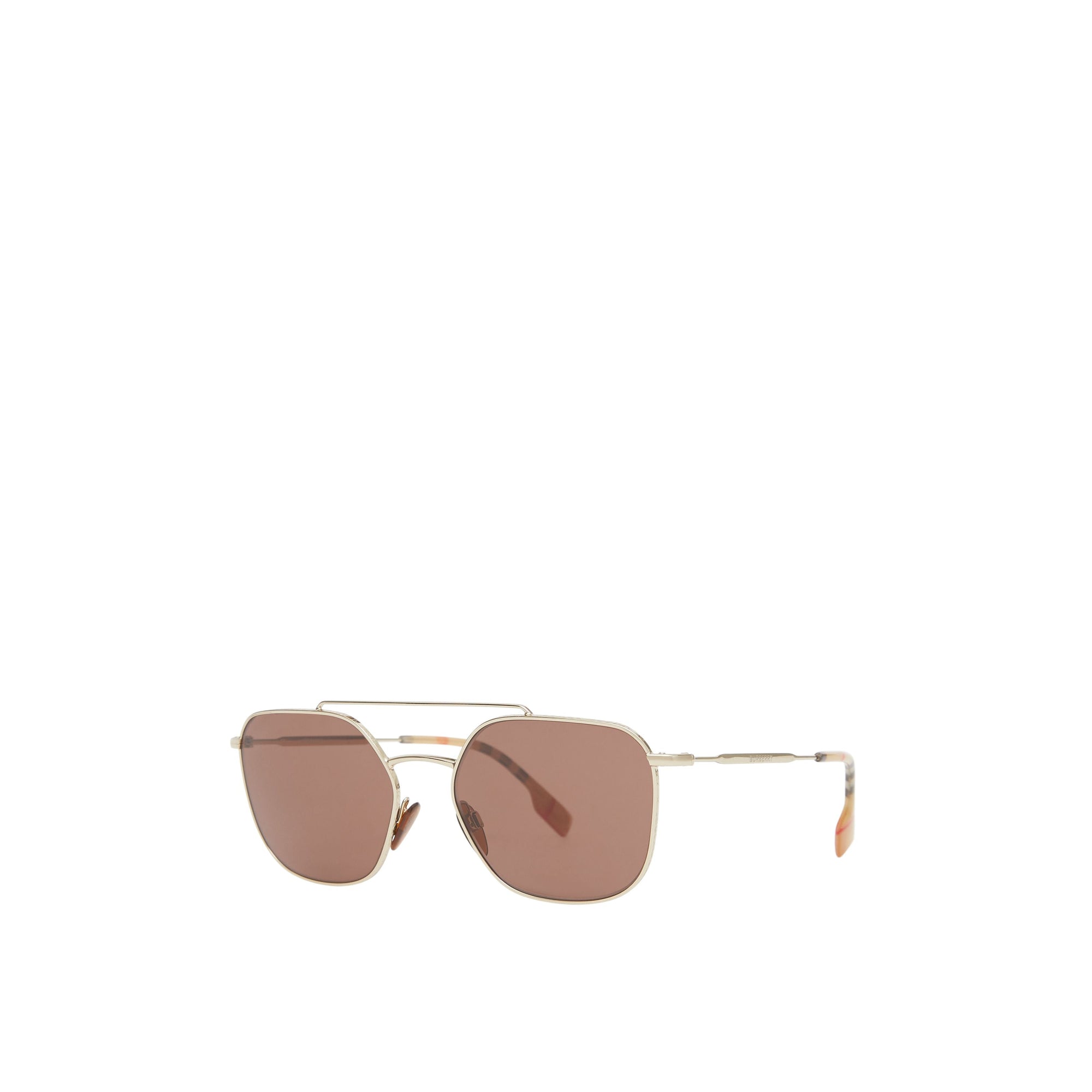 Lunettes de soleil aviateur carrées Vintage check - Or Jaune