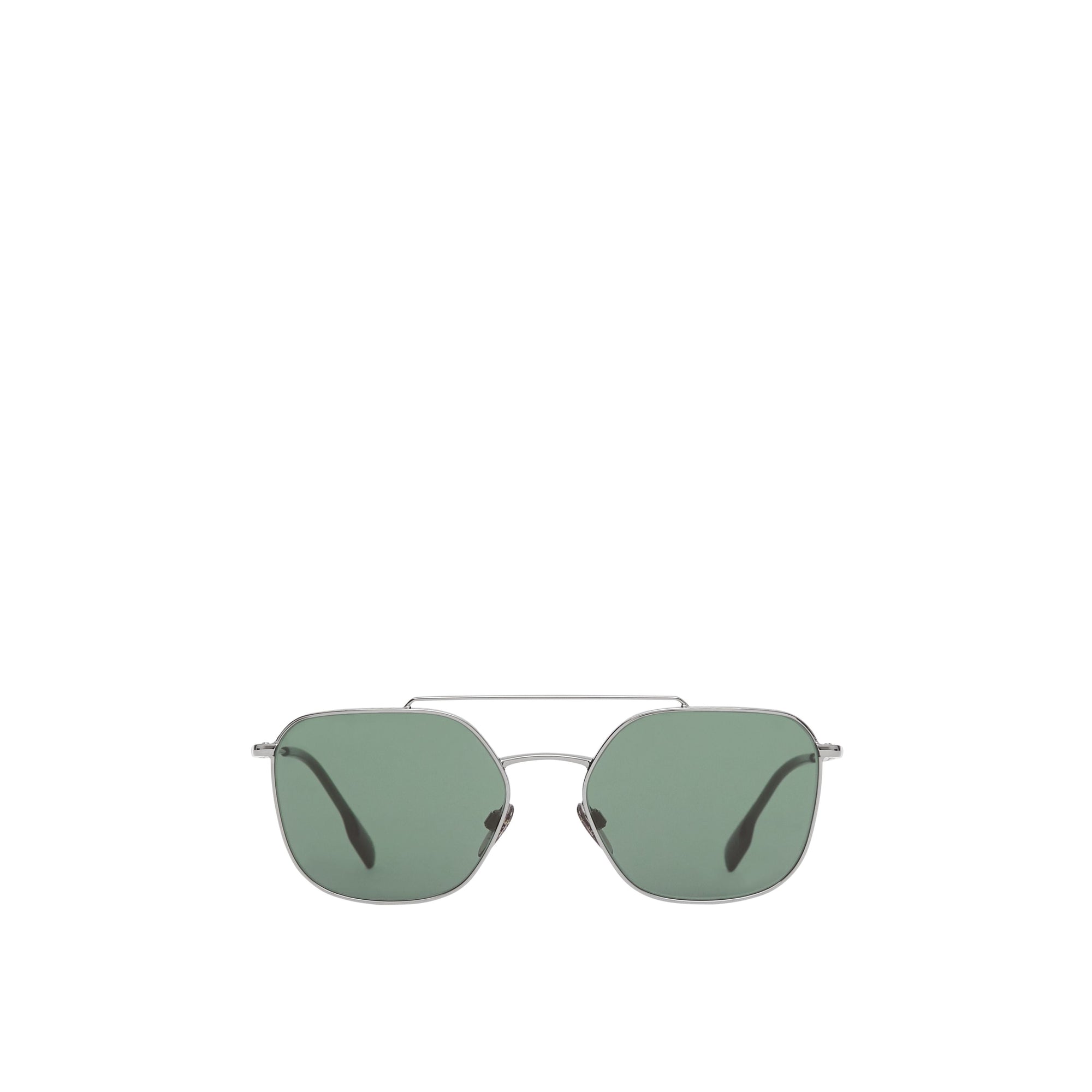 Lunettes de soleil aviateur carrées avec double pont - Gris plomb