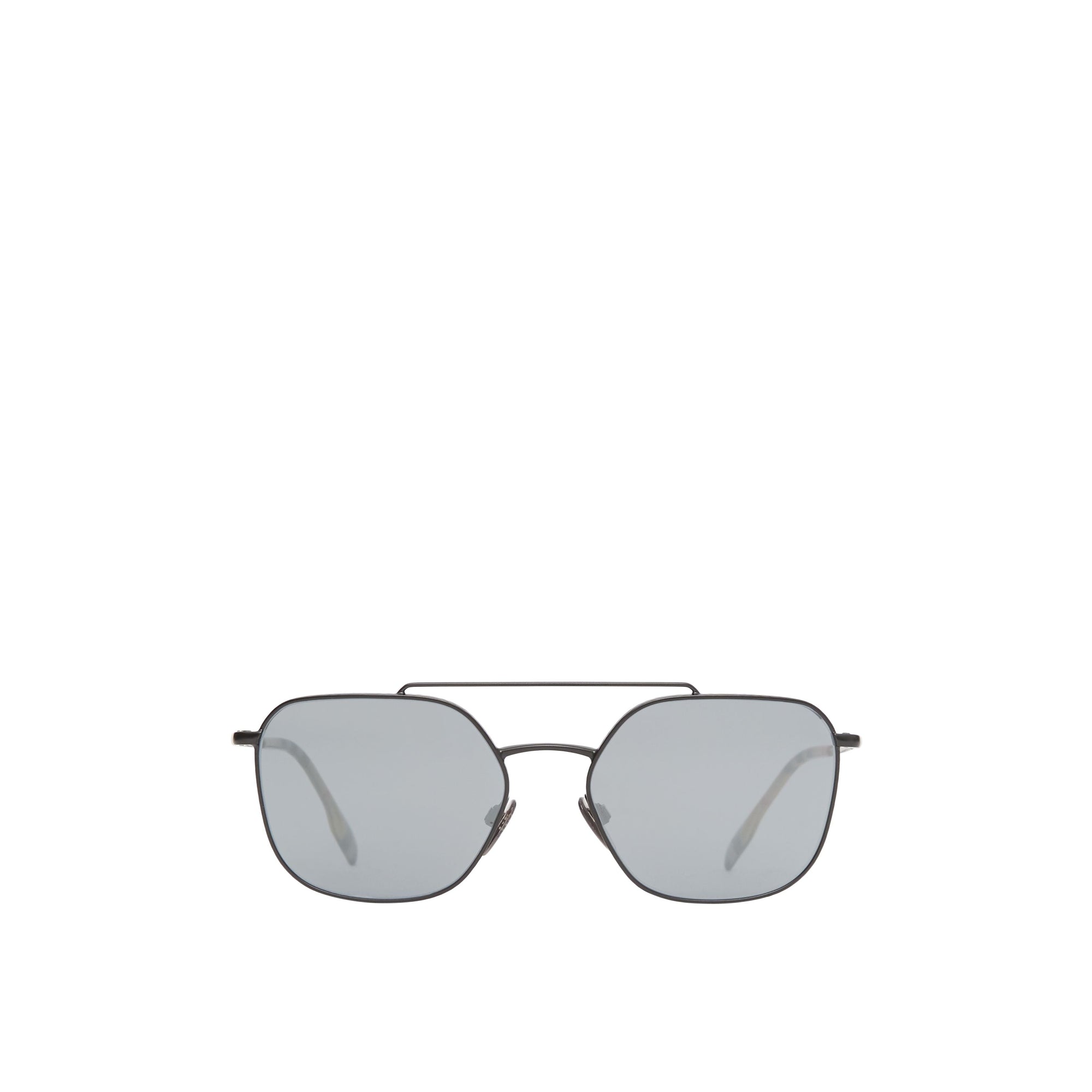 Lunettes de soleil aviateur carrées avec double pont - Noir Mat
