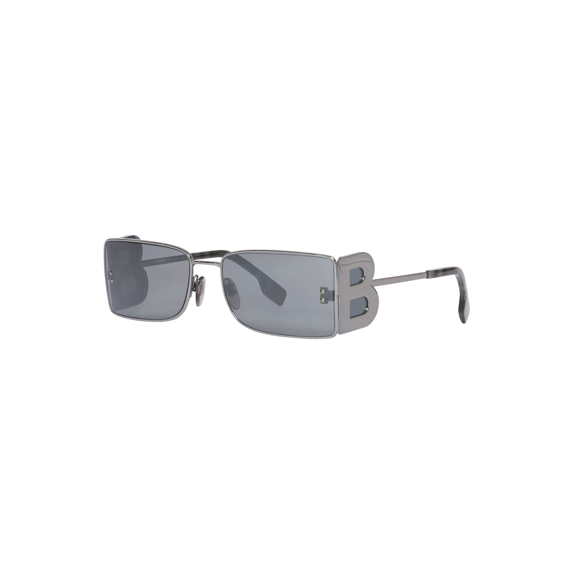 Lunettes de soleil rectangulaires avec détail « b » - Gris plomb