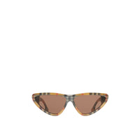 Lunettes de soleil triangulaires vintage check - Jaune antique