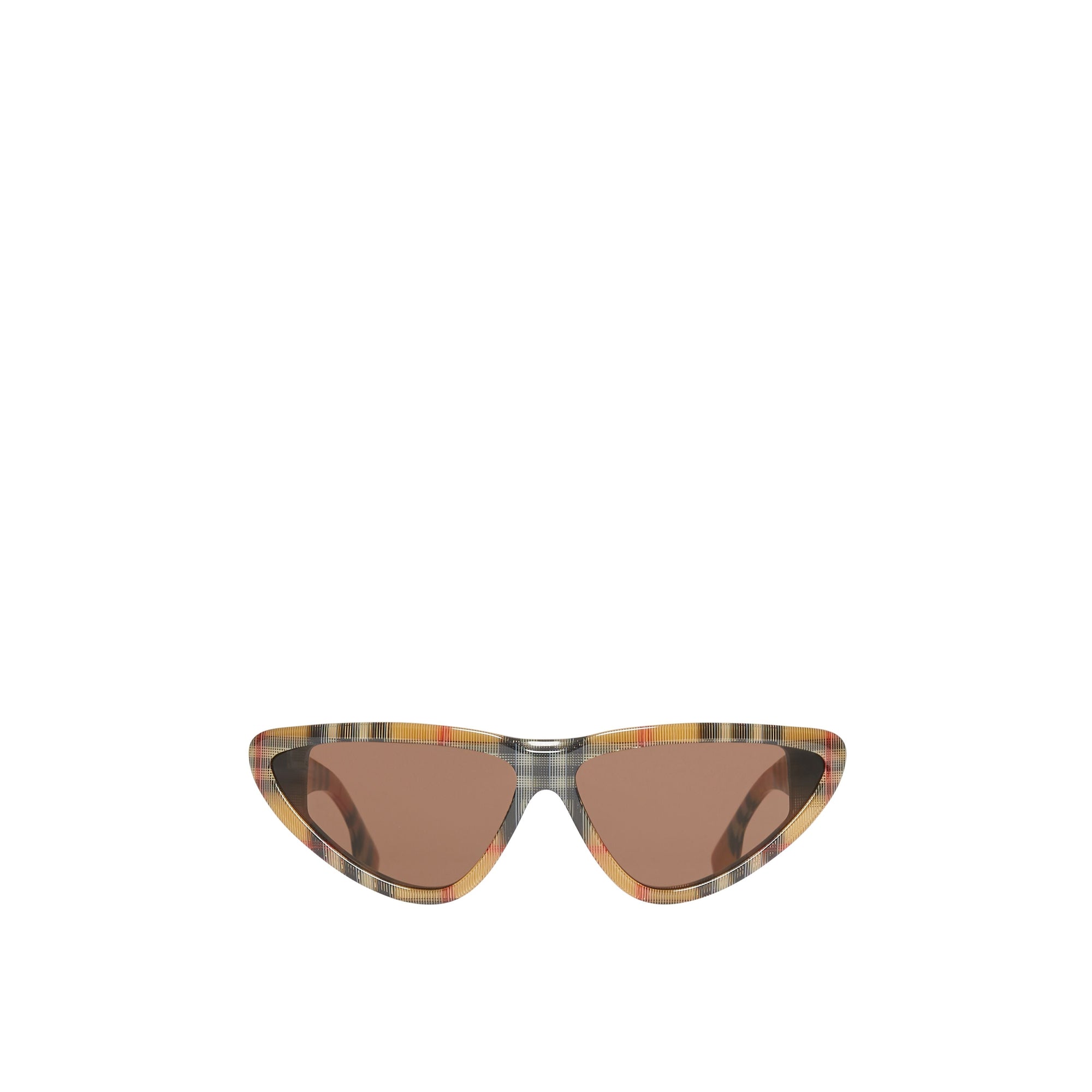 Lunettes de soleil triangulaires vintage check - Jaune antique