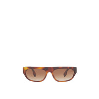 Lunettes de soleil à monture rectangulaire monogram - Écaille de tortue ambrée