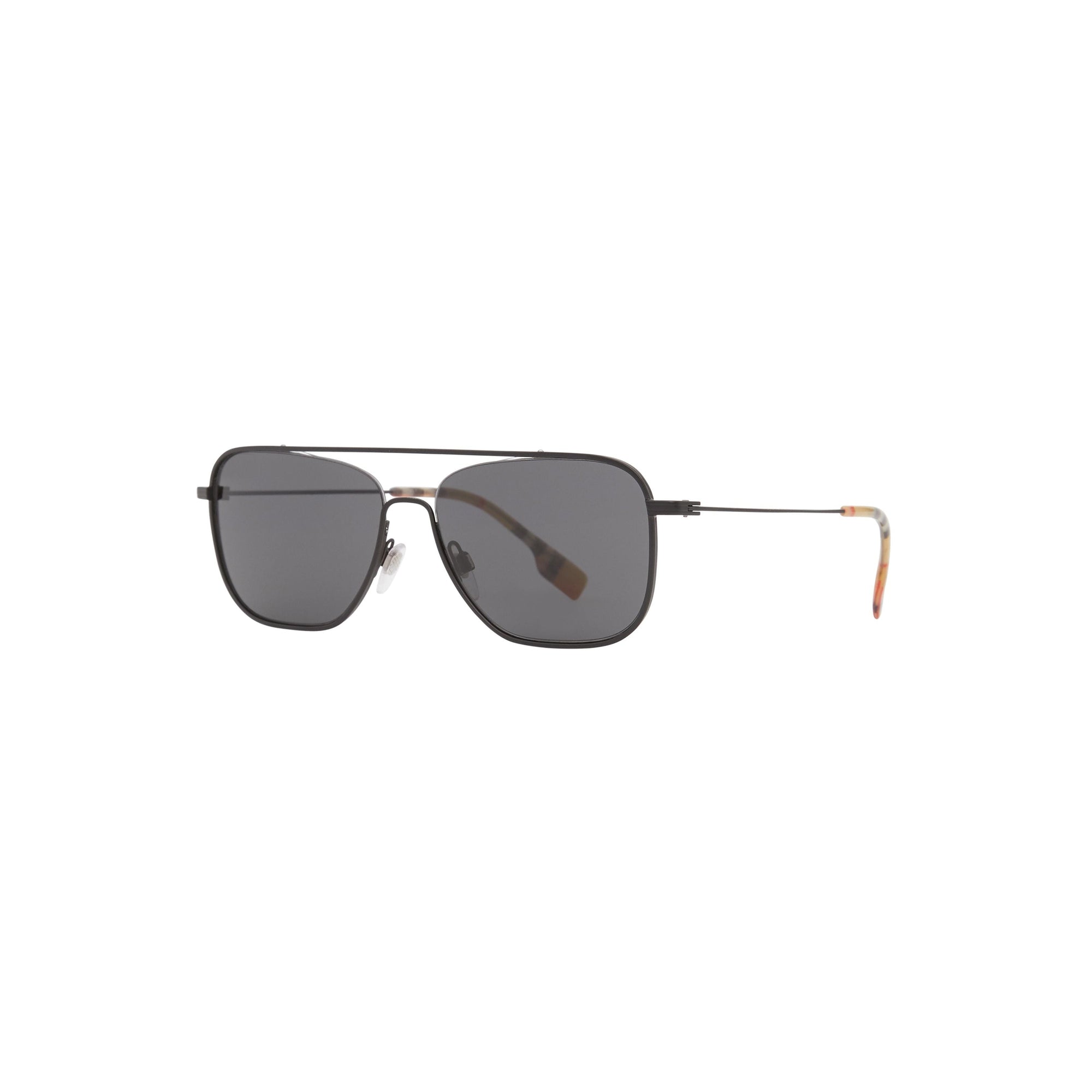 Lunettes de soleil à monture carrée avec double pont - Noir mat