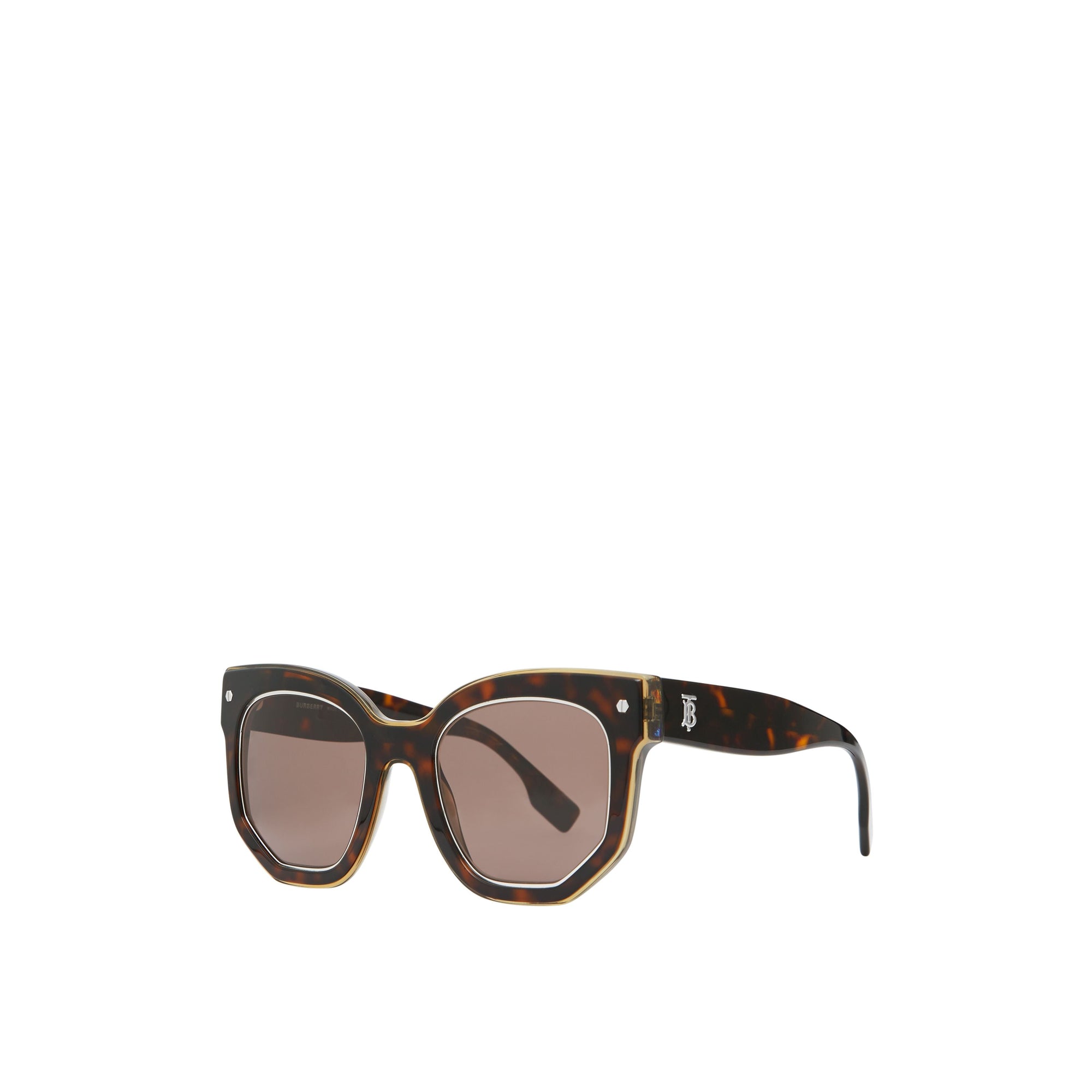 TORTOISE SHELL Lunettes de soleil à monture géométrique