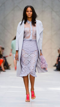 PALE LAVANDER Manteau de style vareuse en double angora et laine