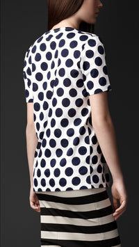 BRIGHT CANVAS BLUE_W T-shirt en coton à pois