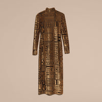 LIGHT BROWN Robe moulante en velours extensible à motif dévoré