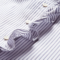 NAVY Chemise en coton à rayures fines avec volants