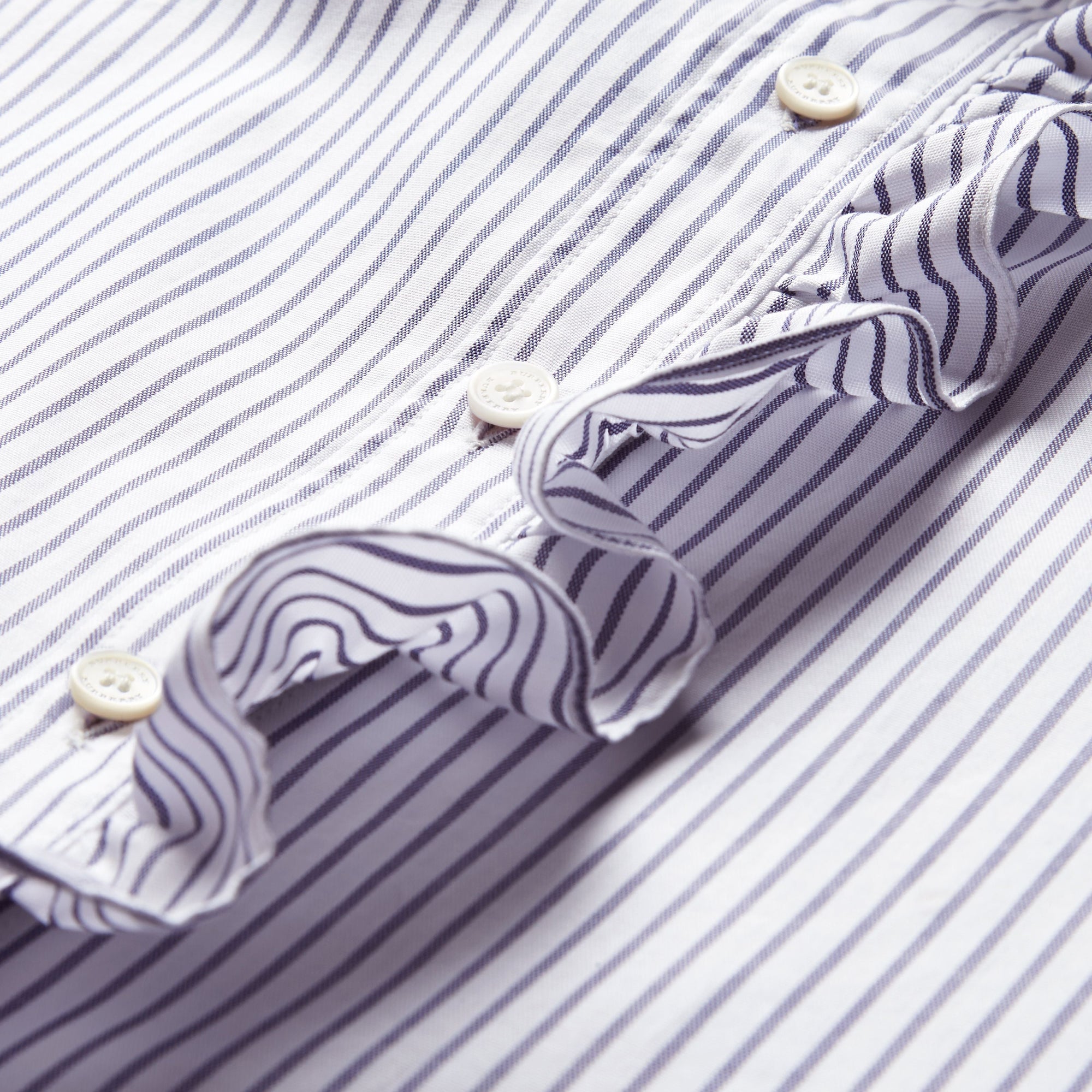 NAVY Chemise en coton à rayures fines avec volants