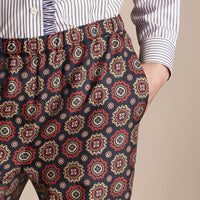 NAVY Pantalon 7/8 en sergé de soie avec imprimé pyjama