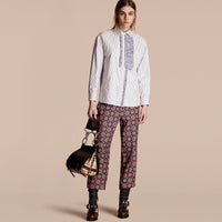 NAVY Pantalon 7/8 en sergé de soie avec imprimé pyjama