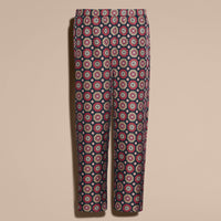 NAVY Pantalon 7/8 en sergé de soie avec imprimé pyjama