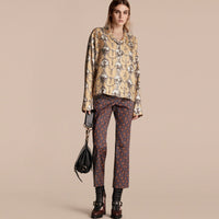 NAVY Pantalon 7/8 en coton avec imprimé mosaïque géométrique parsemé