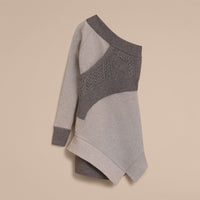 GREY MELANGE Robe sweat-shirt avec panneaux en maille torsadée