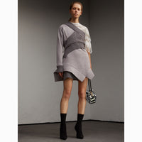 GREY MELANGE Robe sweat-shirt avec panneaux en maille torsadée