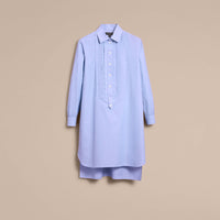 LIGHT BLUE Robe chemise tunique en chambray de coton