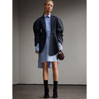 LIGHT BLUE Robe chemise tunique en chambray de coton