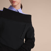 BLACK Sweat-shirt avec coutures visibles et manches sculpturales