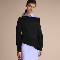 BLACK Sweat-shirt avec coutures visibles et manches sculpturales