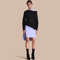 BLACK Sweat-shirt avec coutures visibles et manches sculpturales