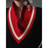 BLACK Pull de style cricket en laine et cachemire avec col en crochet