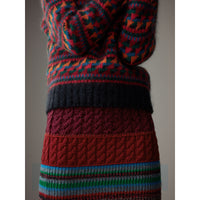 MULTICOLOUR Jupe en cachemire et laine mélangés avec détails crochetés à la main