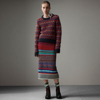 MULTICOLOUR Jupe en cachemire et laine mélangés avec détails crochetés à la main
