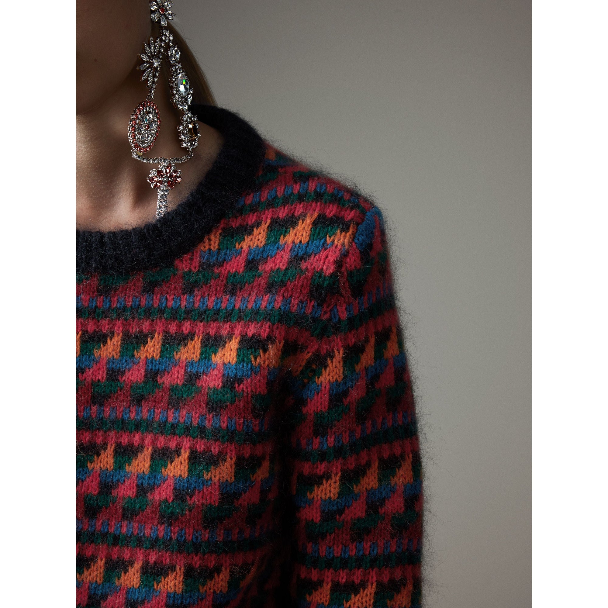 MULTICOLOUR Pull à motif Fair Isle tricoté en laine et mohair mélangés