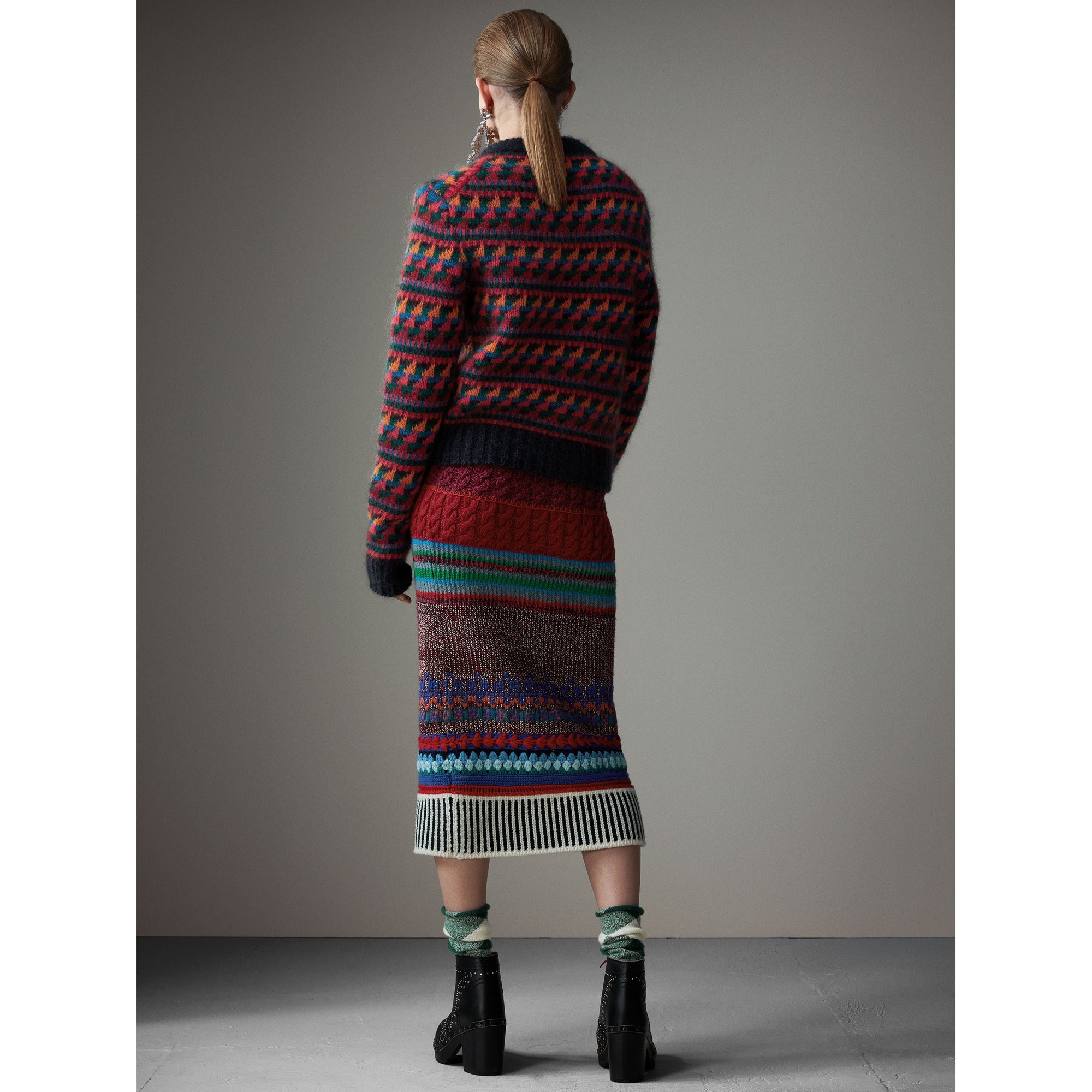 MULTICOLOUR Pull à motif Fair Isle tricoté en laine et mohair mélangés