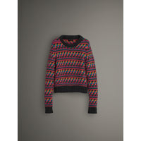 MULTICOLOUR Pull à motif Fair Isle tricoté en laine et mohair mélangés