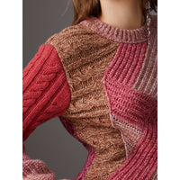 MULTICOLOUR Pull façon patchwork en laine et cachemire moulinés
