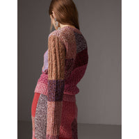 MULTICOLOUR Pull façon patchwork en laine et cachemire moulinés