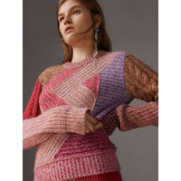 MULTICOLOUR Pull façon patchwork en laine et cachemire moulinés