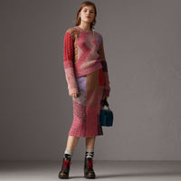 MULTICOLOUR Pull façon patchwork en laine et cachemire moulinés